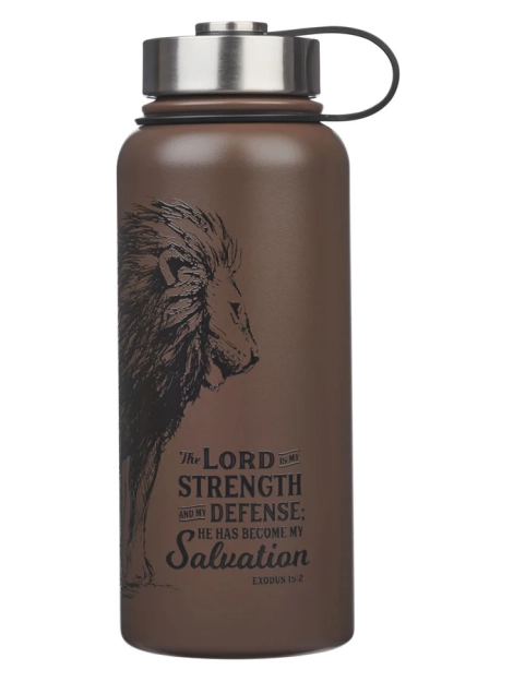 The Lord Is My Strength and My Defense. He Has Become My Salvation Stainless Steel Water Bottle