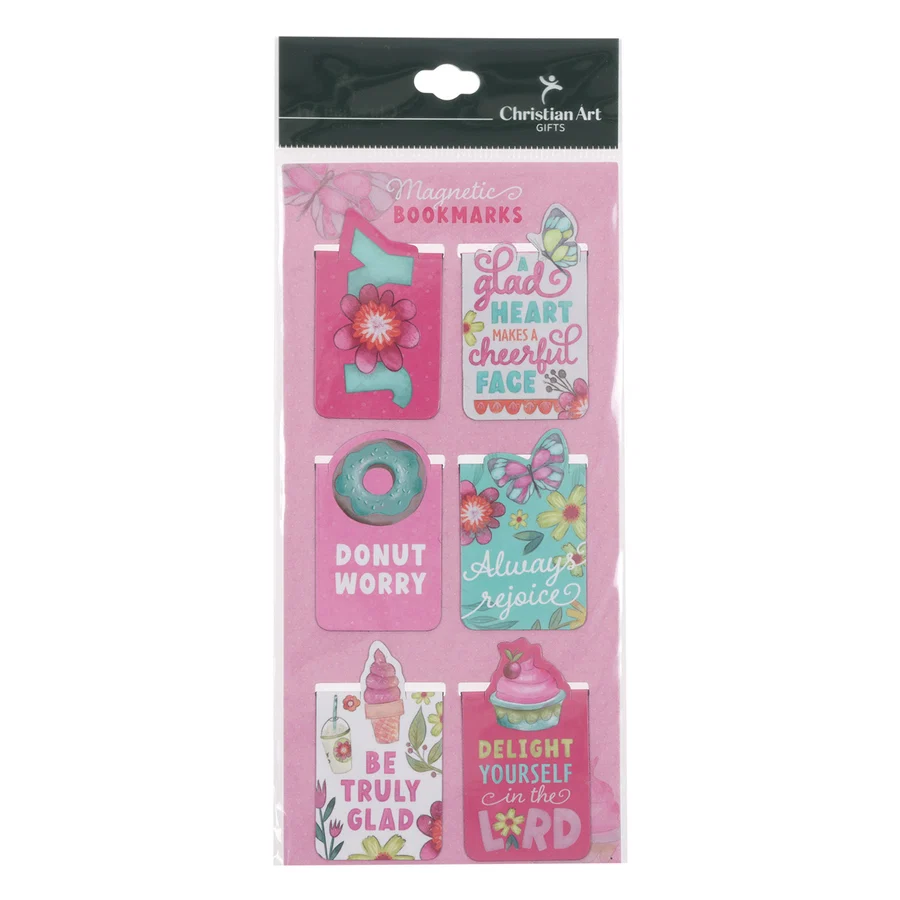 Joyful Girl Six-Piece Magnetic Bookmark Set - Image 2