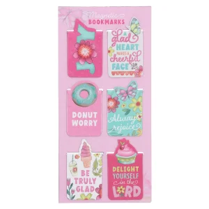 Joyful Girl Six-Piece Magnetic Bookmark Set