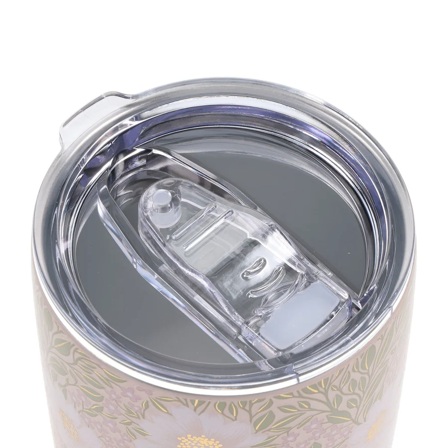 Travel Mug - May the Lord Bless You (Stainless Steel, Pink Floral, with Straw) - Image 3
