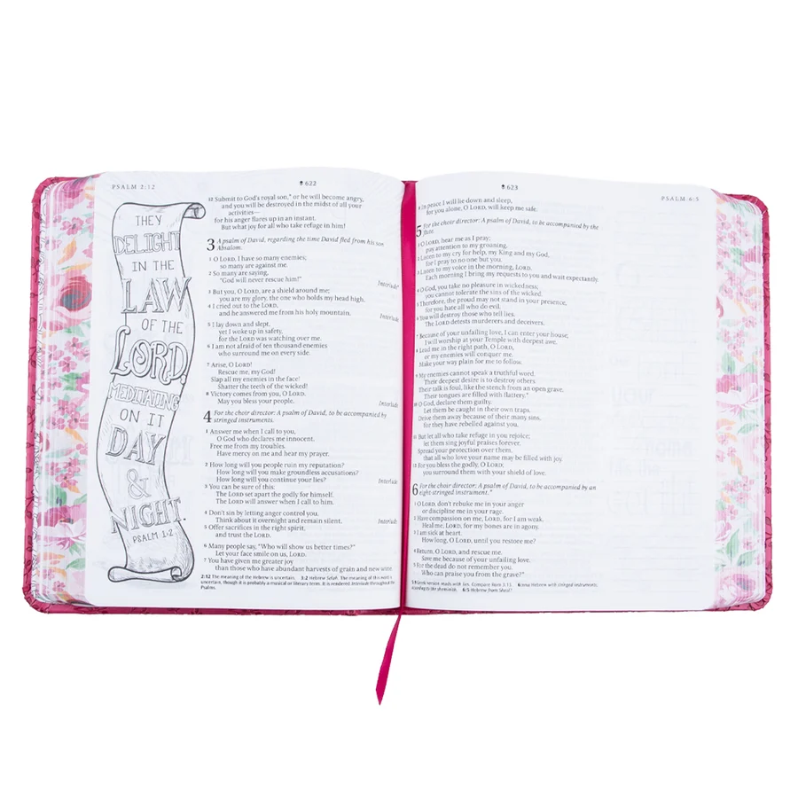 NLT Pink Peony Faux Leather Inspire Filament Bible - Image 5