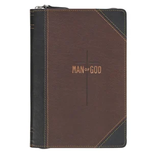 Man of God Faux Leather Journal with Zipped Closure