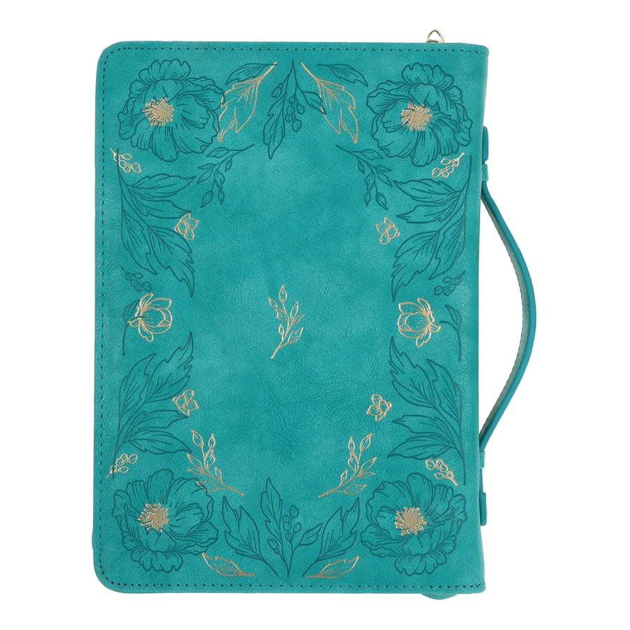 I Can Do All Things Through Christ Teal Faux Leather Bible Bag - Image 2