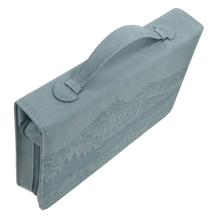 Faith Can Move Mountains Faux Leather Bible Bag - Image 4