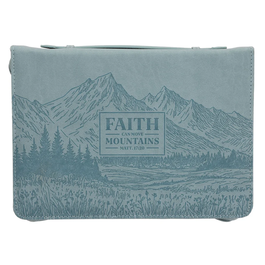 Faith Can Move Mountains Faux Leather Bible Bag