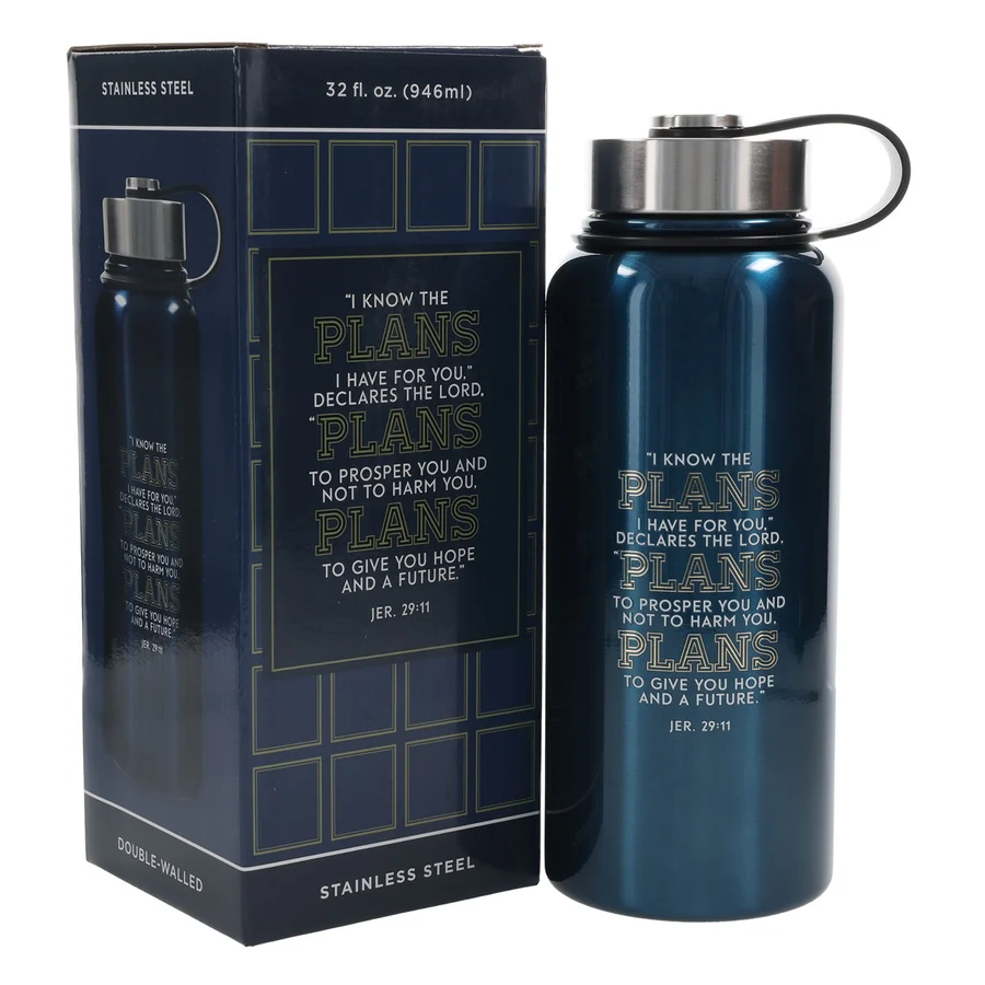 I Know the Plans I Have for You Stainless Steel Water Bottle - Image 3